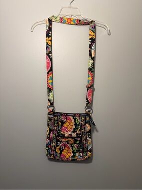 Vera Bradley Disney Parks Black Quilted Crossbody with Bright Floral Print